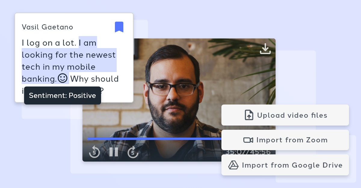 conoteai's tweet photo. Best-in-class transcription transforms interview videos in seconds. Playback any interview and save video snippets for your reports and presentations.

See what all the rage is about at https://t.co/uq7YVbLEhY https://t.co/RkVwKOqRLq
