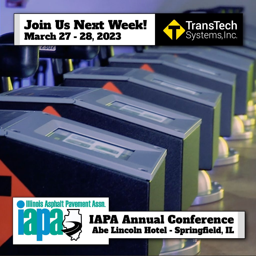 TransTechSystem's tweet photo. If you missed us this week at the #CalAPA Spring Conference, no worries! Join us next week at @IllinoisAsphalt's 86th Annual Conference. Stop by the #TransTechSystems booth to learn about our patented #NonNuclear electric density technology! ⚡ https://t.co/dpOa97l3zW https://t.co/VlJvr3cnm7