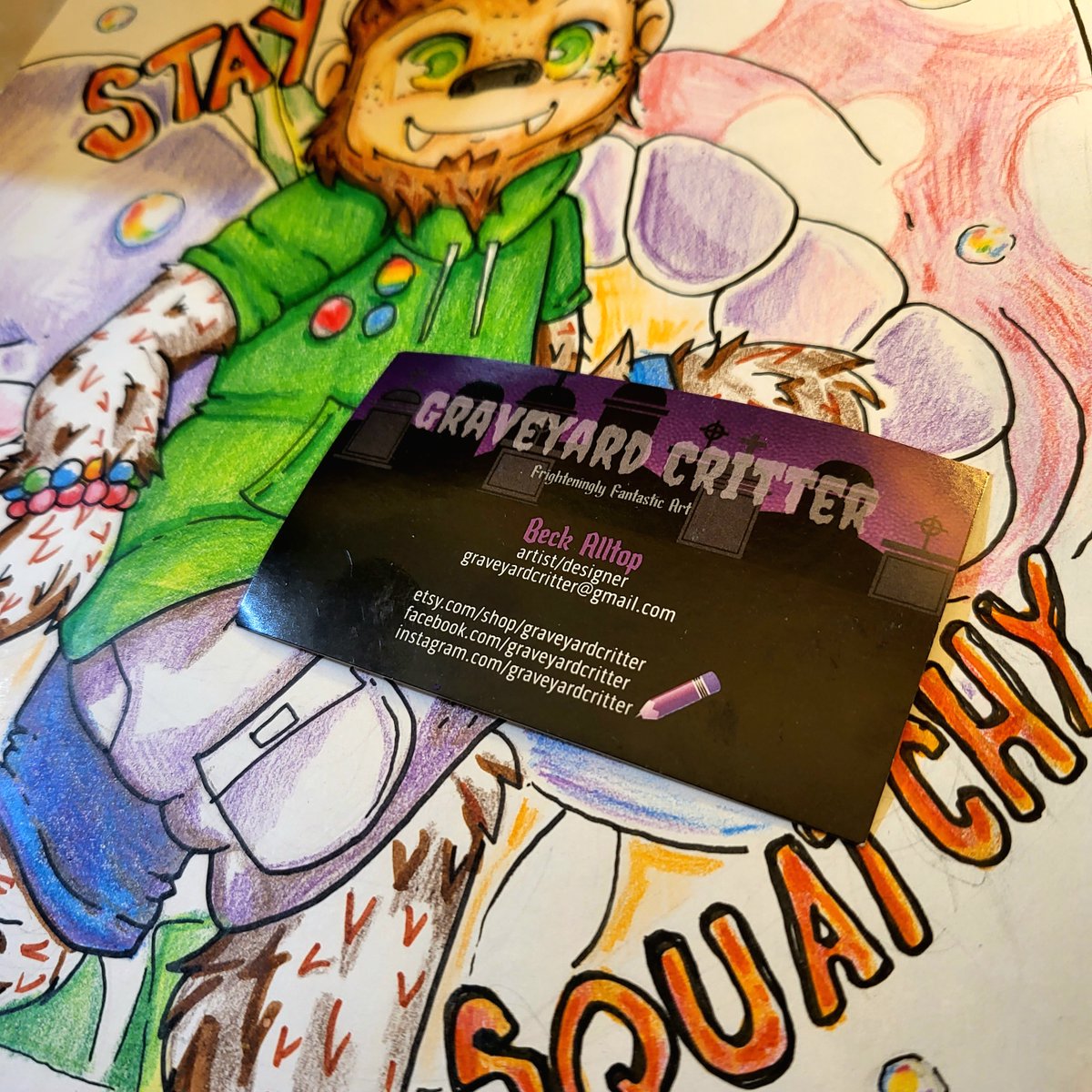 gravecritter's tweet photo. Here is the completed picture of the Bigfoot I said I was going to color - prints available too!
#cryptidcuties #bigfoot #cryptidart #spookycute #mixedmedia https://t.co/Qj7TACcMGf
