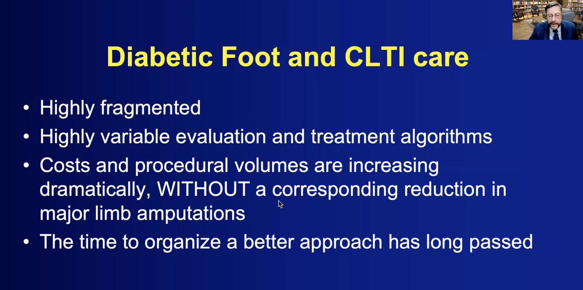 PrashVas's tweet photo. Doubling admissions and volume of procedures but no reduction in amputation rate in #diabetesfoot. The challenge of a slow-moving emergency where systemic and social disparities contribute hugely.
@jmills1955 at the #Veith webinar.
@DGArmstrong @VascularSVS @BOFAS_UK @VSGBI https://t.co/e8fWkDTJPC