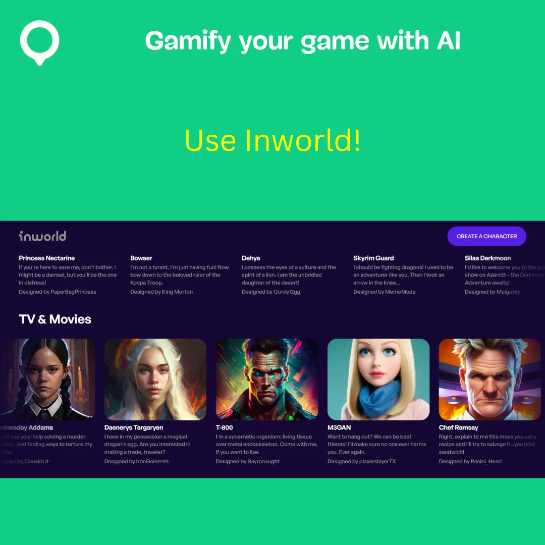 🦹Use inworld and speak with your favourite characters!
🎮Or create your own one for your games!
#LoQuiz #game #gamification #character #AR #AI
