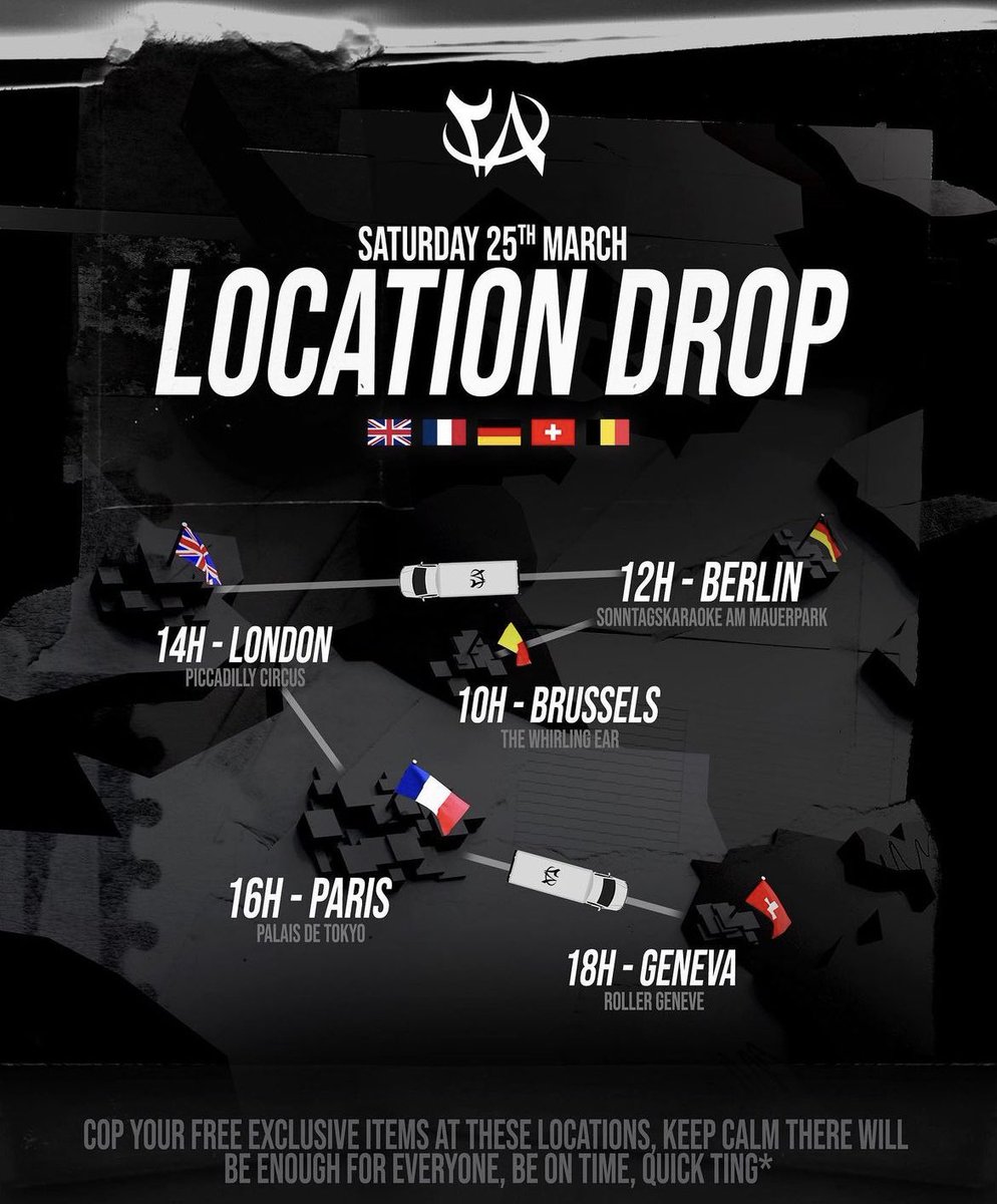 waves_ctrl's tweet photo. 🚨La marque TWENY8 va distribuer des items gratuitement demain partout en Europe !

🇧🇪 BRUXELLES 10H
🇩🇪 BERLIN 12H
🇬🇧 LONDRES 14H
🇫🇷 PARIS 16H
🇨🇭GENÈVE 18H

Je serai à Paris demain avec mon équipe pour vous faire vivre tout ça de l’intérieur ✅

Montez dans le train 🥷 https://t.co/wl92WVhvN8