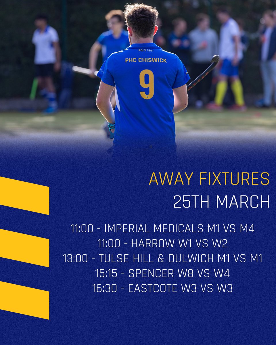 Another full fixture list for the weekend 🏑

#MensHockey #WomensHockey #FieldHockey #LondonHockey #WestLondon #Chiswick