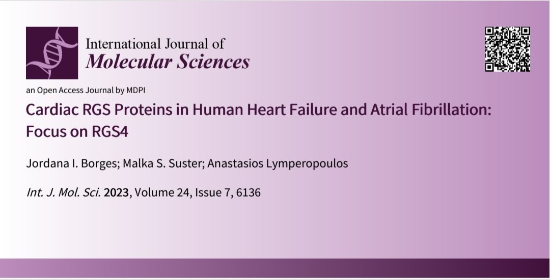 NeurohumoralL's tweet photo. Check out our latest #Review article on the important role of #RGS4 in human #heartfailure and #atrialfibrillation...#ijms @IJMS_MDPI @NSUResearch https://t.co/NBrnvWl5rG