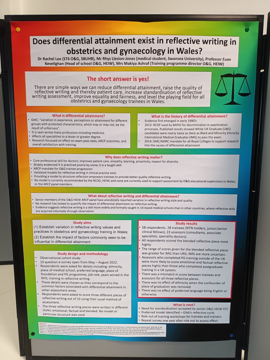 Great day at the Welsh Obstetrics and Gynaecology Society meeting today. And hopefully made some people think a bit more about reflective practice assessment. #differentialattainment #fairforall