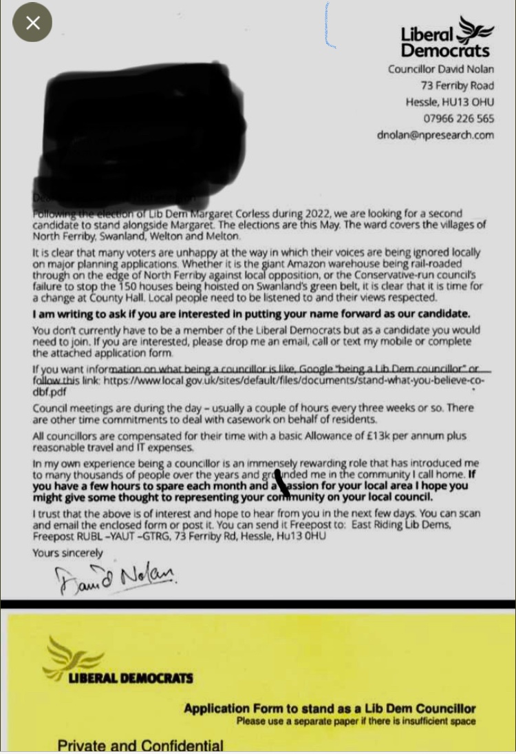 angus_young61's tweet photo. Fancy being a Lib Dem councillor in the East Riding? According to @Davidpnolan it only requires you having “a few hours to spare each month”. https://t.co/qgLC36oVPr