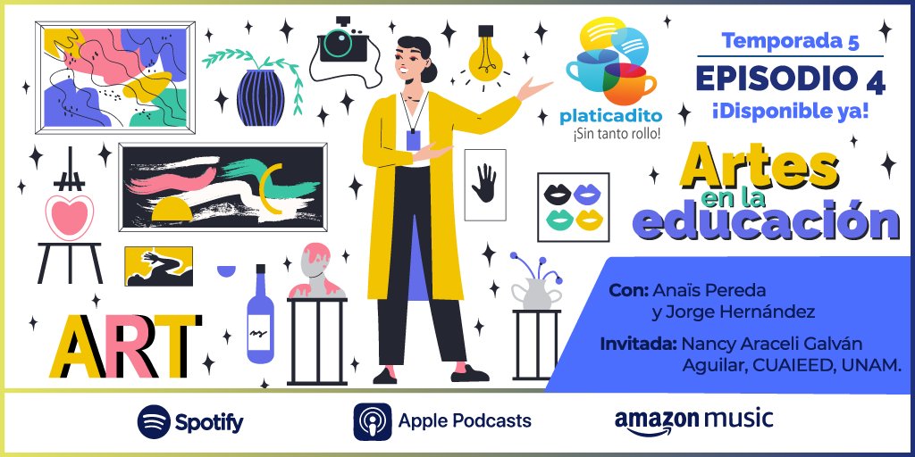 En el nuevo episodio de #Platicadito Nancy Galván nos cuenta su experiencia al incorporar las artes en sus clases y la importancia de hacerlo.

¡Escúchalo en tu plataforma favorita!
bit.ly/Platicadito_