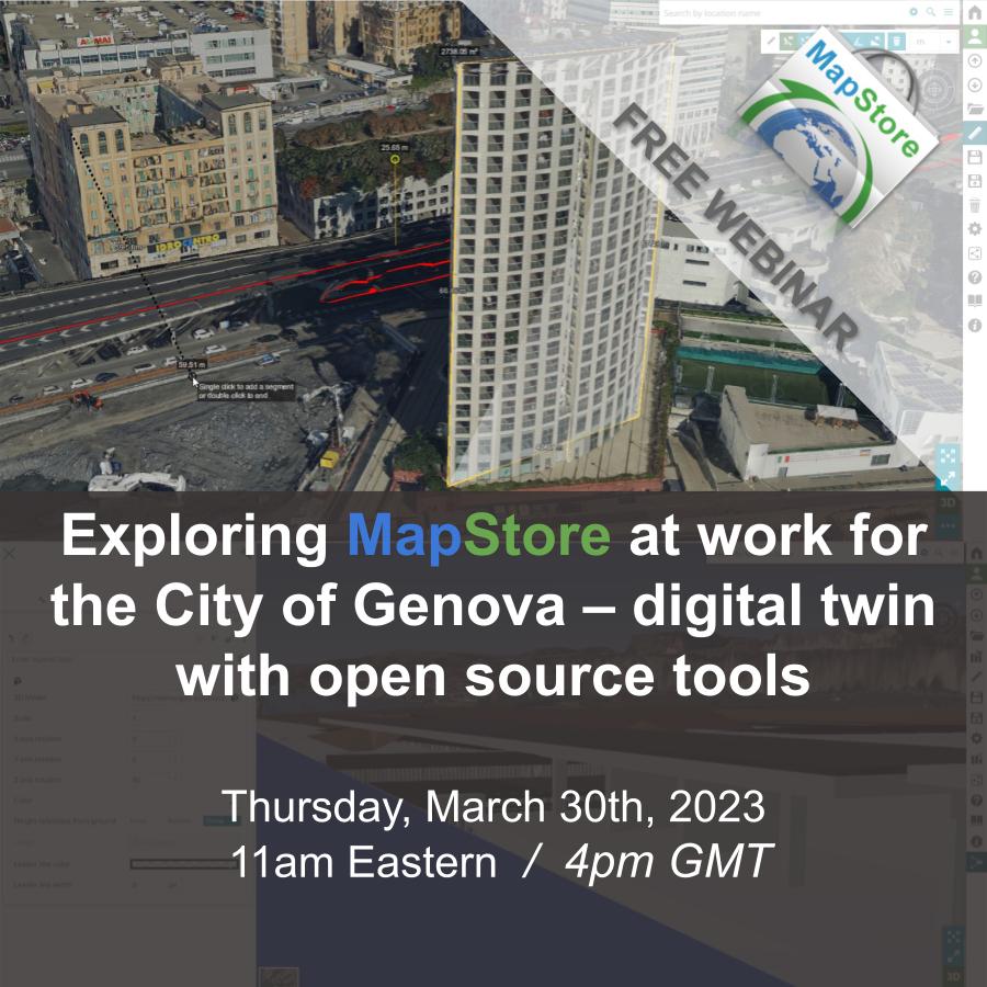 GeoSolutions ๐ฎ๐น ๐บ๐ธ ๐ช๐บ ๐ (@geosolutions_it) on Twitter photo Register to our next #free #webinar to learn how the City of #Genoa in #Italy uses #MapStore to build a #DigitalTwin of the town. ๐ช
Info & booking ๐wp.me/pcNkxY-2jM
<a href="/GeoserverO/">The Real GeoServer</a> <a href="/CesiumJS/">Cesium</a> #3DTiles <a href="/mapstore2/">MapStore ๐ฎ๐น</a> #OSGEO #FOSS4G <a href="/INSPIRE_EU/">INSPIRE_EU</a> Register to our next #free #webinar to learn how the City of #Genoa in #Italy uses #MapStore to build a #DigitalTwin of the town. ๐ช
Info & booking ๐wp.me/pcNkxY-2jM
<a href="/GeoserverO/">The Real GeoServer</a> <a href="/CesiumJS/">Cesium</a> #3DTiles <a href="/mapstore2/">MapStore ๐ฎ๐น</a> #OSGEO #FOSS4G <a href="/INSPIRE_EU/">INSPIRE_EU</a>