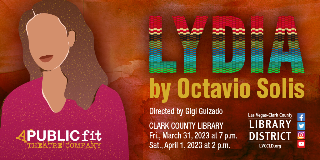 Las Vegas-Clark County Library District (@lvccld) on Twitter photo You have two opportunities to see a #StagedReading of Lydia produced by <a href="/APublicFit/">A Public Fit</a>! Join us on March 31 at 7 p.m. or April 1 at 2 p.m. at #ClarkCountyLibrary for this fearless, explosive revelation into the lives of a family coping with tragedy. Details: LibraryDistrict.org/lydia You have two opportunities to see a #StagedReading of Lydia produced by <a href="/APublicFit/">A Public Fit</a>! Join us on March 31 at 7 p.m. or April 1 at 2 p.m. at #ClarkCountyLibrary for this fearless, explosive revelation into the lives of a family coping with tragedy. Details: LibraryDistrict.org/lydia
