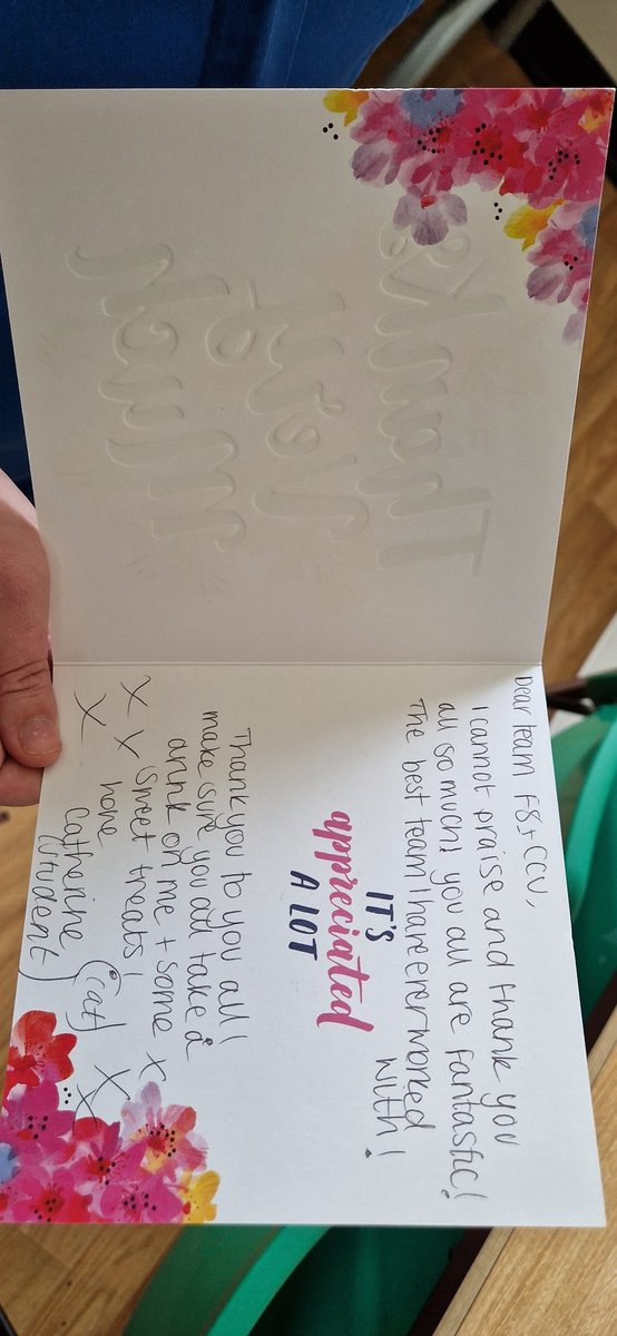 a lovely card and special gifts received today from a student who was finishing her placement on F8/CCU!! she was really grateful for the experience &amp; knowledge shared by kelsie, &amp; the team for getting her involved !! she will be joining us in spetember as a qualified nurse 😊