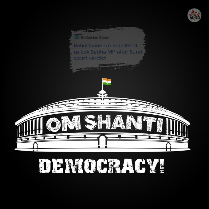 krishnabarmer_'s tweet photo. Decisions on #RahulGandhi had a big impact on Indian democracy. His downfall led to the emergence of new opposition leaders, but it took time for them to gain power. As a result, Indian democracy suffered from weak opposition in parliament

#BlackDayForIndianDemocracy 
OM SHANTI https://t.co/DWjXdnDK9l