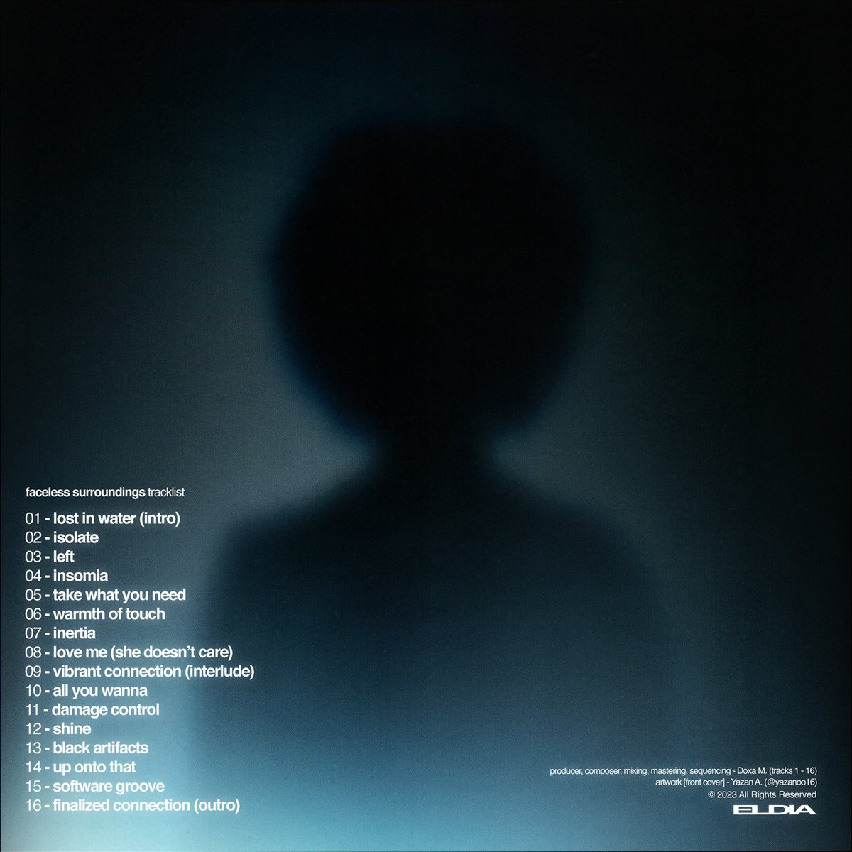 💽 "faceless surroundings" the 16-track album by Eldia member, disctr4k is now available for streaming on our Soundcloud.

Link below ⬇️