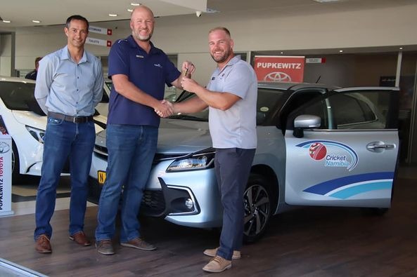 Pupkewitz Toyota has sponsored Cricket Namibia's High-Performance program with a brand new motor vehicle, which will aid in identifying talent and supporting the U13s, U16s, and U19s. <a href="/CricketNamibia1/">Official Cricket Namibia</a> expressed gratitude to Pupkewitz Toyota for being a dependable vehicle partner.