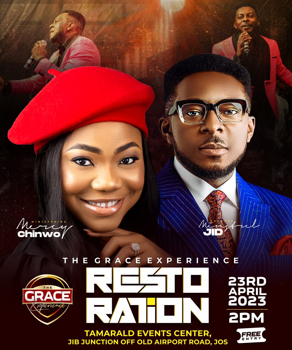 Minstrel_Jid's tweet photo. With great joy, we are set to receive the ministry of God's anointed, Mercy Chinwo at THE GRACE EXPERIENCE 2023.

It's our season of restoration.

#TheGraceExperience2023
#Restoration https://t.co/1W2wh7H2aP