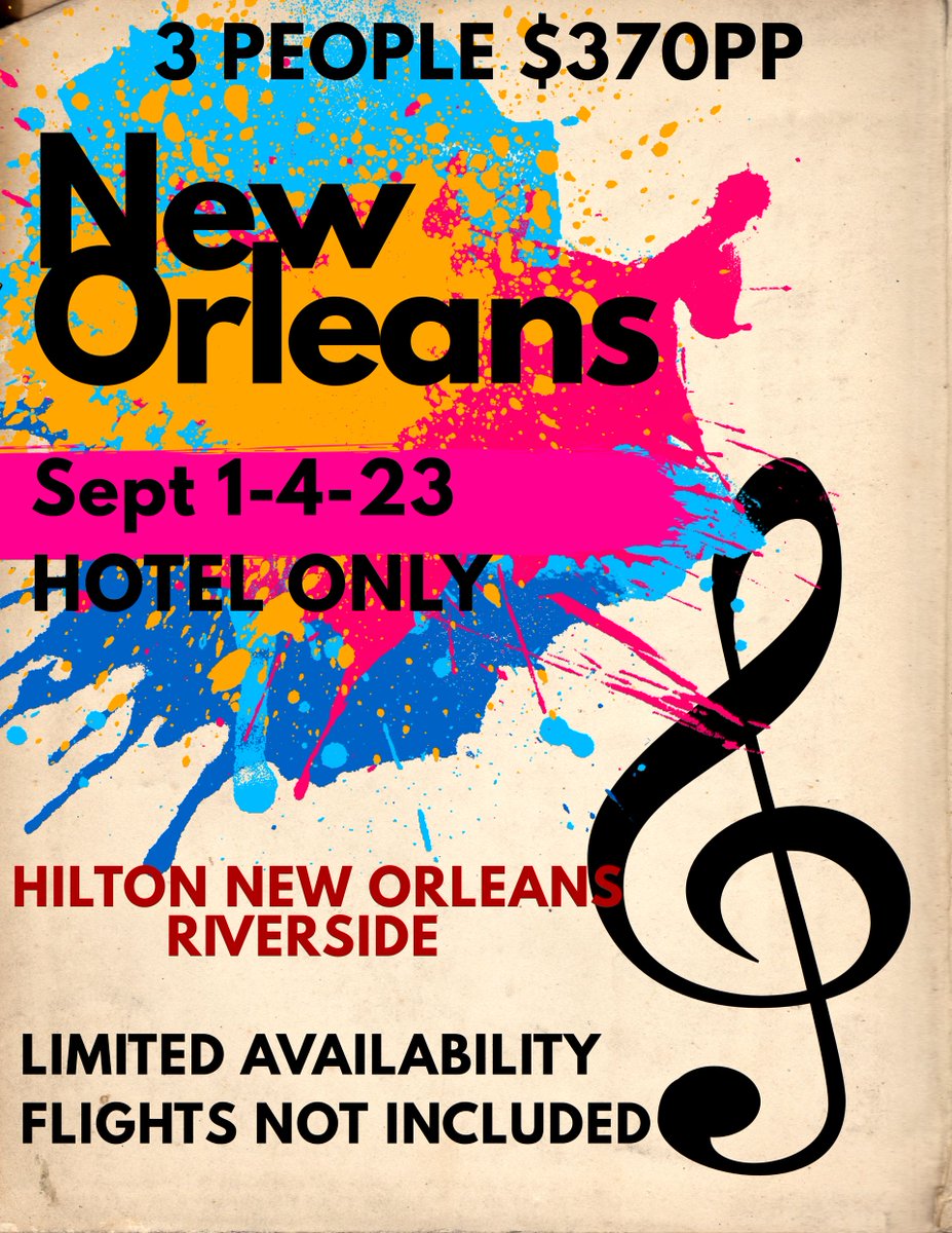 Let's Go To New Orleans!!! Inbox for booking and details only.
Book Today!!

#wmvtravelsllc #letustakeyouthere #pittcountync #travelagent #ilovethisthingcalledtravel #neworleans