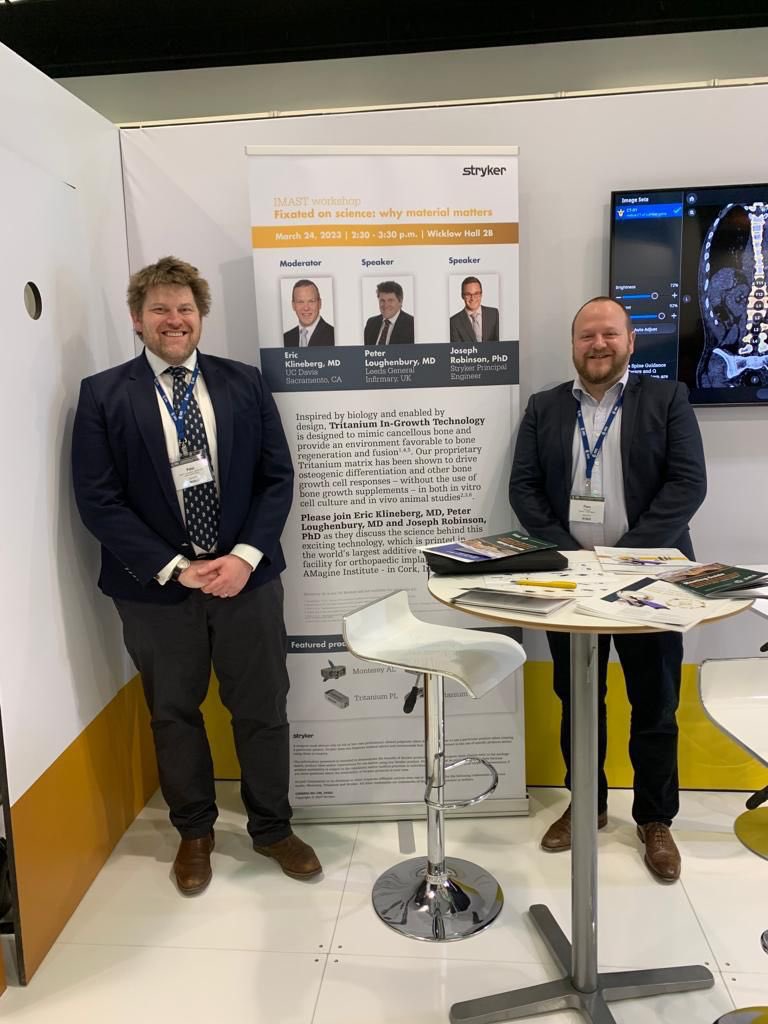 PLoughenbury's tweet photo. Some excellent discussion at our additive technology symposium today at #SRSIMAST23. Great to visit Dublin and share ideas from across the globe @stryker_spine #spine #complexspine #stryker https://t.co/0O8pBsYSMn