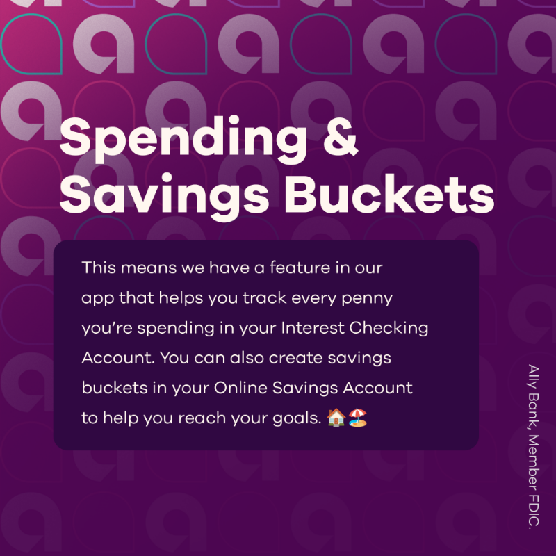 Ally's tweet photo. It’s not just our name, it’s what our bank is built on… 💜 Swipe to learn more ➡