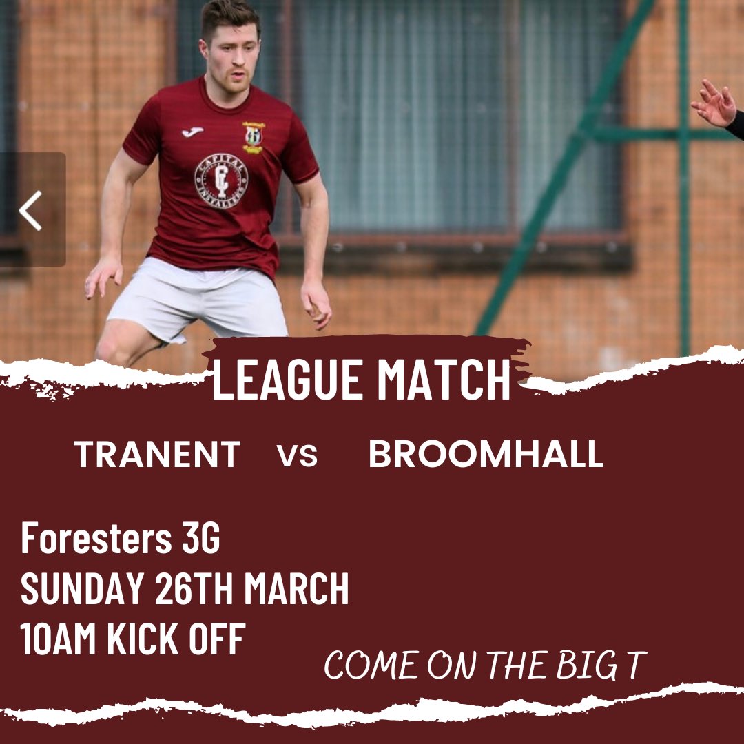 AfcTranent's tweet photo. THIS WEEKENDS MATCH DETAILS 🇱🇻

Another massive league fixture for the boys this weekend as we take on broomhall. 

Come on the big T 🇱🇻❤️ https://t.co/VFRNJL7mho