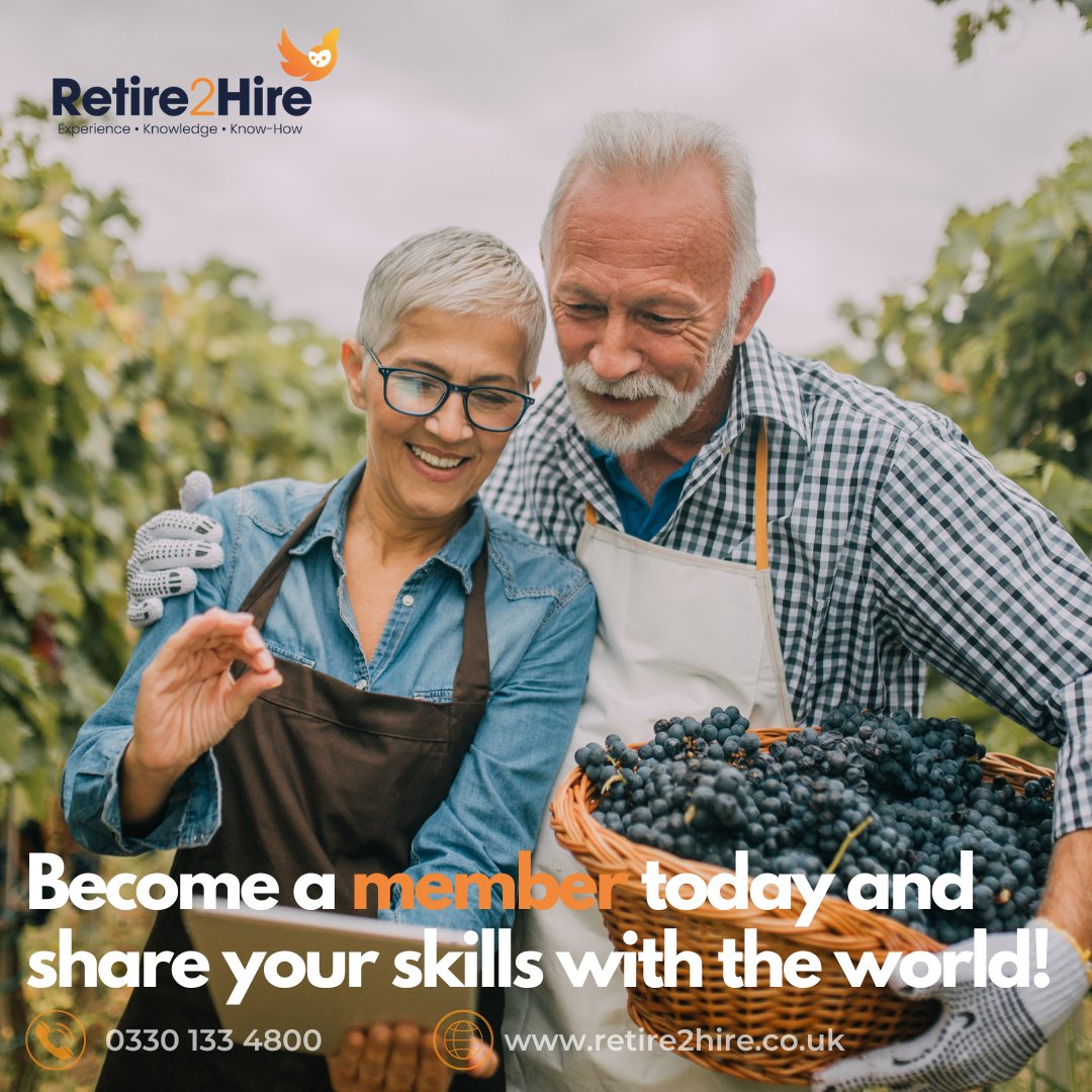 Retire2H's tweet image. Our platform provides a way for retired people to connect with clients who can benefit from their skills and experience. 👥
☎️0330 133 4800 ☎️
🌐retire2hire.co.uk 🌐
#givingback #skills4hire #supportlocal #onlinecommunity #retire2hire