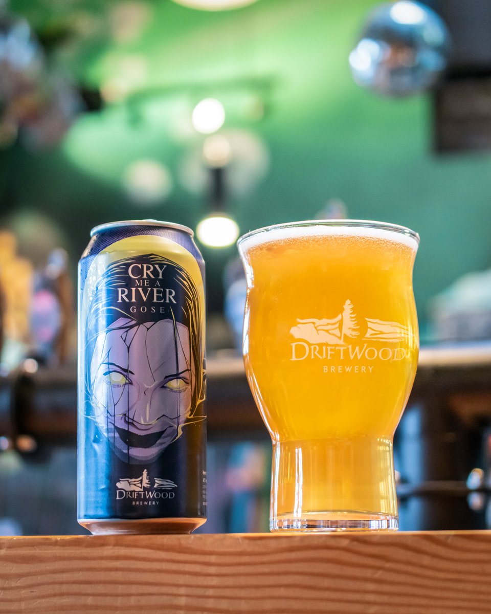 Dry, tart, citrusy, and deliciously refreshing: Cry Me a River Gose is back, baby! Now available in 473mL cans and on tap at Driftwood Bar; full distribution kicking off early next week!