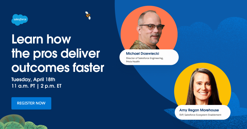 asksalesforce's tweet photo. You don’t want to miss this event! Learn from Golden Hoodie award winner Michael Drzewiecki, Director of Salesforce Engineering at Privia Health, as he shares how to build expertise and deliver outcomes faster with the Premier Success Plan.