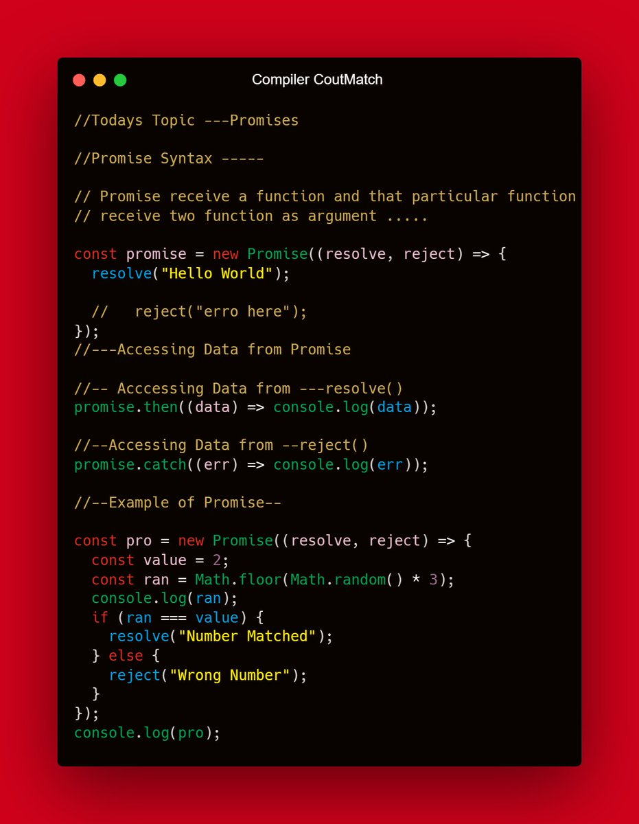 Mo_Anwaar7's tweet image. I am Starting 100 Days Challange of coding...
Day  1/100 ---------
--Promises (JavaScript)
#ElonMusk 
#javascript