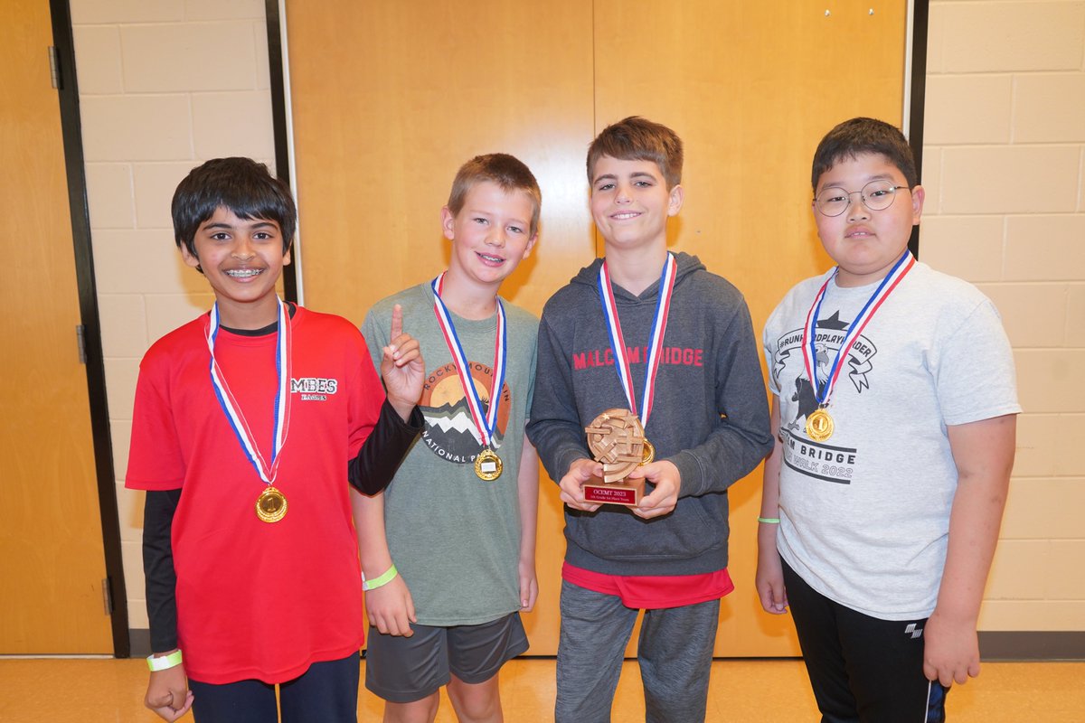 OconeeCoSchools's tweet photo. ✅5th grade individuals: 1st, Dheer M. (MBES); 2nd, Sophie M. (RBES); 3rd, Luke F. (MBES)
✅5th grade team: Wonjun J., Nate G., Luke F., Dheer M. (MBES)

#OconeeStrong https://t.co/I9MvHGYzW8