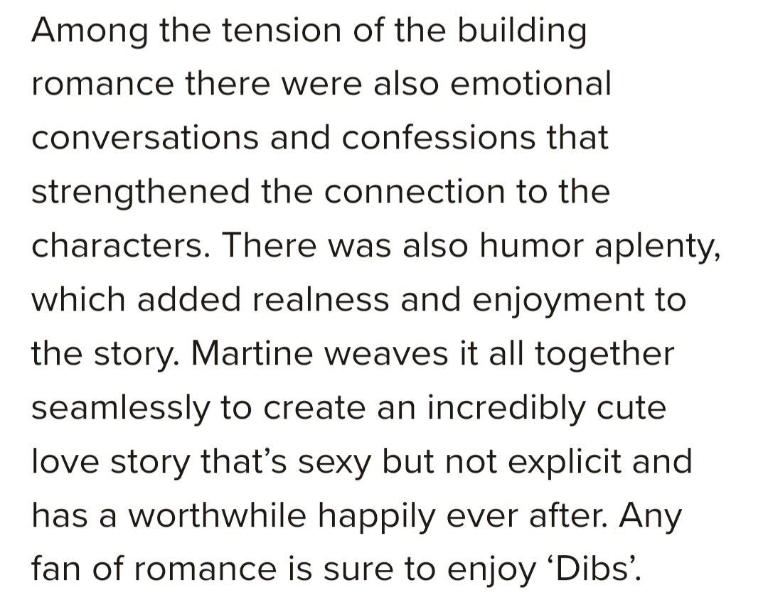 #FantasyIndiesMarch #MarchThrills @ChesneyInfalt @LydiaVRussell @JadeBlack21 24. For this Free Friday, I'll shout out @AFictionalHubb1, whose book, Dibs, was such a fun, flirty romance read! Full review below💜