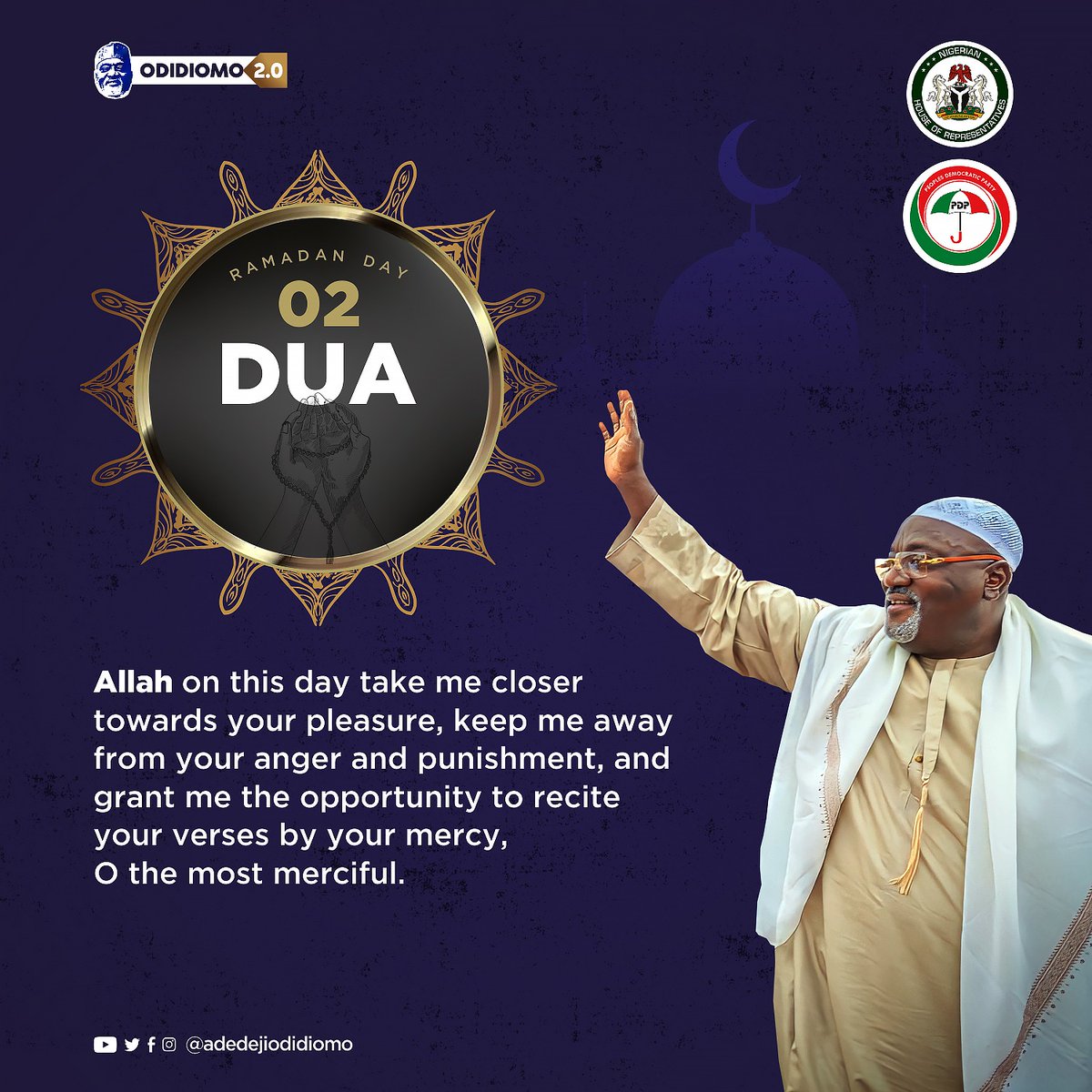 AdedejiOdidiOmo's tweet photo. Ramadan Dua - Day 2.

O Allah purifies me of sin and error, O Allah cleanses me of it as a white garment is cleansed of dirt, O Allah purifies me with snow and cold water. - ASOS 

#ramadanmubarak 
#ramadan 
#ibadannorthwest 
#ibadansouthwest 
#odidi4secondterm 
#odidiomo https://t.co/XO7AjkkP4c