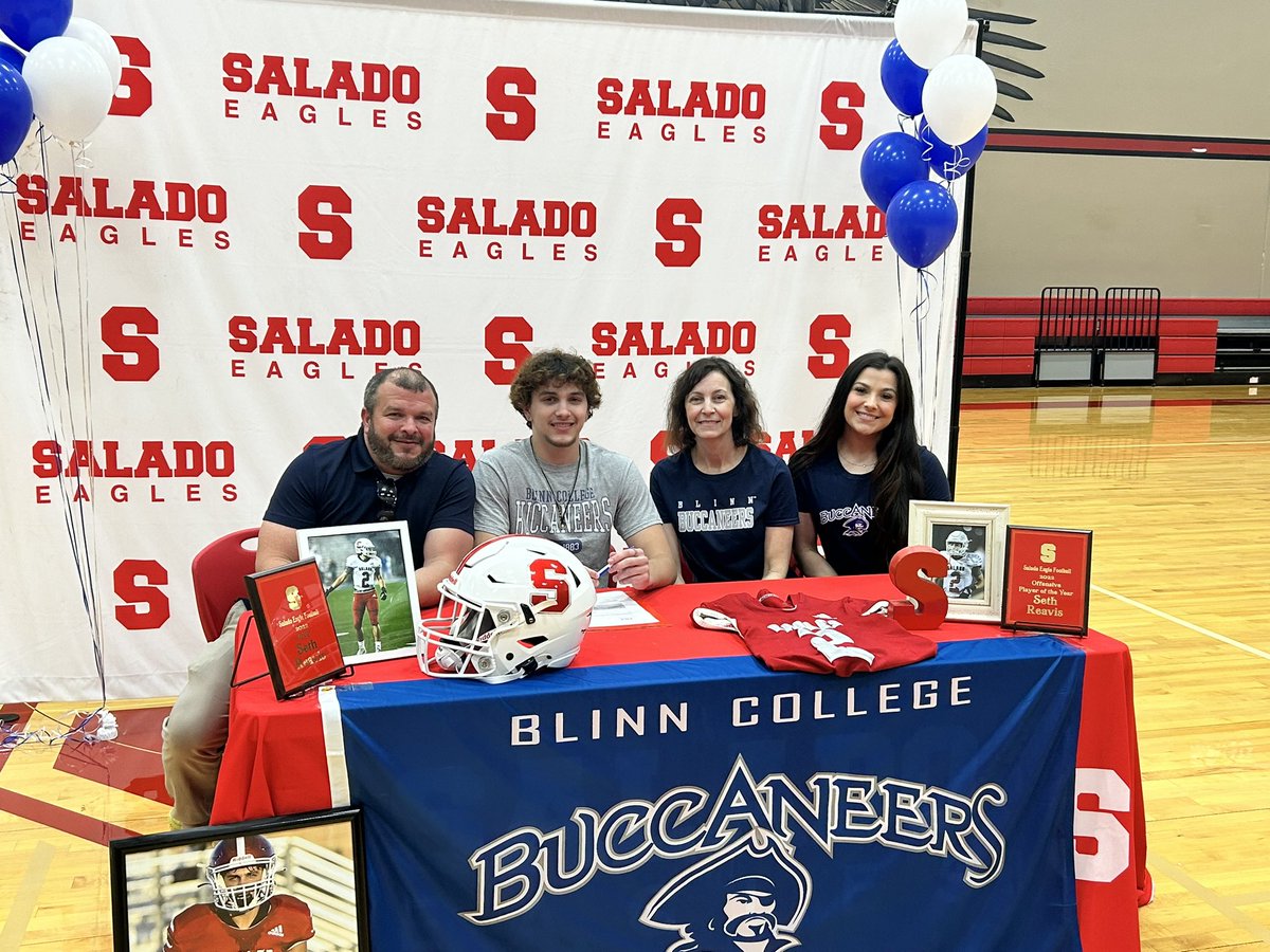 A huge shoutout to our Offensive and Team MVP this season, Seth Reavis for signing with Blinn College today to play football. 
 
The school, football staff and community is proud of ya. It was fun to watch you play.