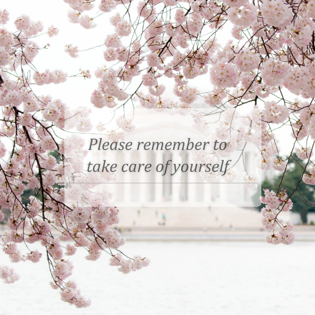 AACAP's tweet photo. Weekly reminder to take care of YOU! Meanwhile, we're cherishing these beautiful blossoms in our backyard. Happy #Spring! 
Photo Credit: Sean Pavone

 #cherrybloom #mentalhealthmatters https://t.co/8IhJTovPgl