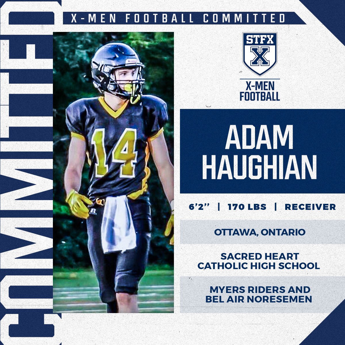 StFX X-Men Football (@stfxfootball) on Twitter photo X-Nation. Please join us in welcoming our newest 2023 football commit, 6’2” 170lbs Receiver, Adam Haughian, Welcome to the STFX family Adam! #hailandhealth <a href="/StFXAthletics/">StFX Athletics</a> <a href="/adam_haughian05/">Adam Haughian</a> X-Nation. Please join us in welcoming our newest 2023 football commit, 6’2” 170lbs Receiver, Adam Haughian, Welcome to the STFX family Adam! #hailandhealth <a href="/StFXAthletics/">StFX Athletics</a> <a href="/adam_haughian05/">Adam Haughian</a>