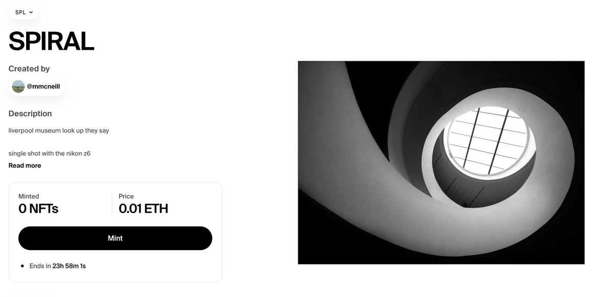 SPIRAL 

24 HOURS 

0.010 

GRAB ONE OR TWO !!

foundation.app/collection/spl…