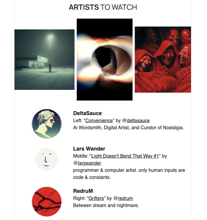 RedruMxART's tweet photo. Honored to be featured as “Artists to watch” in the latest @SuperRare newsletter by @PalomarRo with @deltasauce and @larswander 

🩸💎🩸 https://t.co/mGDaeXBxCG