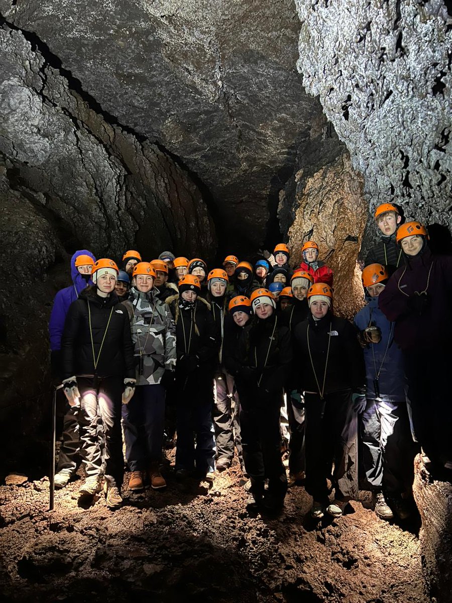 ReptonGeography's tweet photo. Day 2 of the Iceland A Block Adventure. Lava tube caving, coastal landforms and frozen waterfalls 🌋❄️🇮🇸
 #fireandice #ReptonToReykjavik @ReptonSchool https://t.co/uy69FSZ4NK