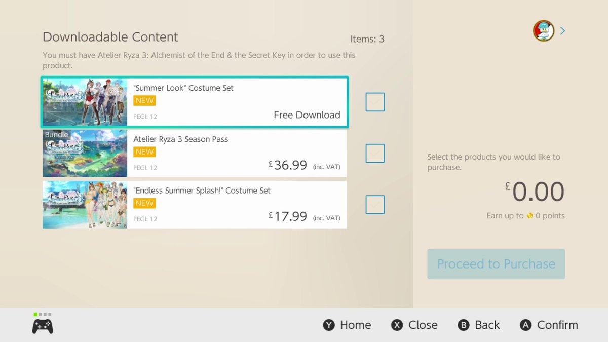 New releases this week on the UK/EU Nintendo eShop for the #NintendoSwitch! 👇

Games:
🟩Agarest: Generations of War via <a href="/ghostlightgames/">Ghostlight</a>
🟩Atelier Ryza 3 via <a href="/koeitecmoeurope/">KOEI TECMO EUROPE</a>
🟩Songs of Memories via <a href="/SongofMemoriesP/">【公式】Song of Memories</a> 

DLC:
🟩Atelier Ryza 3 (+ Free Summer Set for Limited Time)