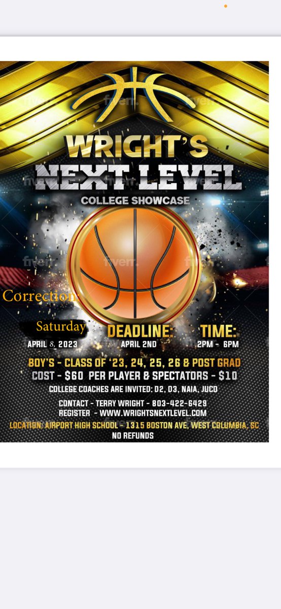 We doing it again!! Last time we had 10 plus college Coaches in the building. Wrights Next Level Showcase at <a href="/AHS_Leads/">Airport High School Eagles</a> <a href="/AHSBasketball0/">Airport High School Hoops 🏀</a> April 8th. Class of 23, 24, 25 and 26. Come out!