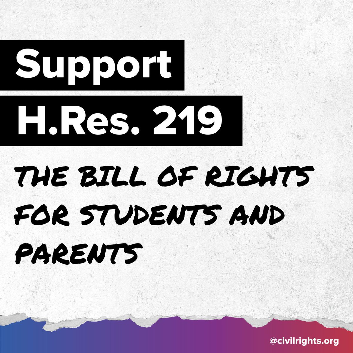 EmpoweredPI's tweet photo. We’re proud to join 200+ civil rights groups in support of H.Res. 219, the Bill of Rights for Students and Parents. We, and the majority of parents, believe that students deserve an inclusive education that respects the dignity and worth of every child. https://t.co/1qLXWt6DX8 https://t.co/YcjLW5Zq2V