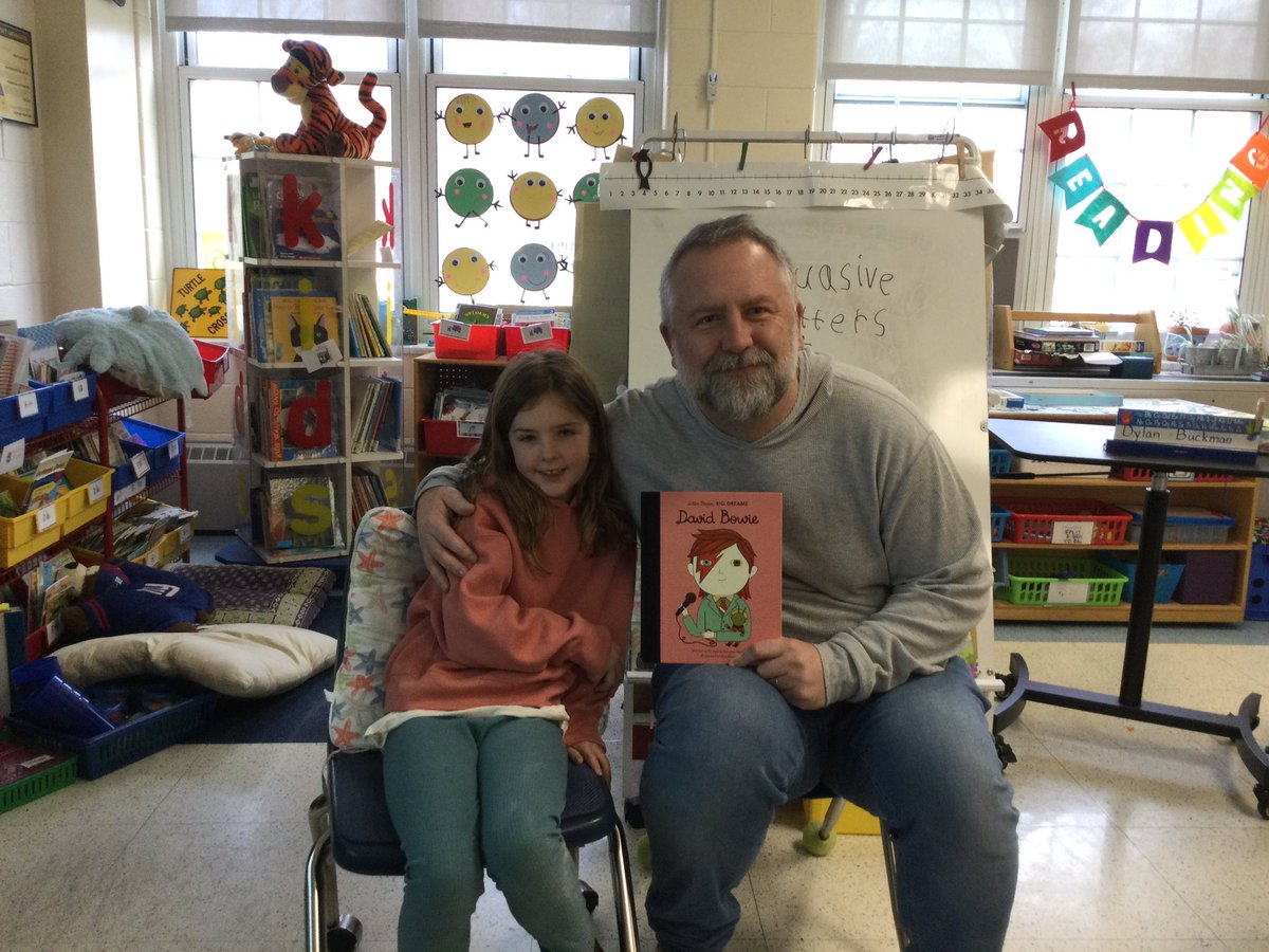 We had fun listening to Little People Big Dreams, a biography of David Bowie! Great book for our nonfiction unit. We can’t wait to read more biographies!  @TisdaleSchool <a href="/ramseyNJschools/">Ramsey School District</a>