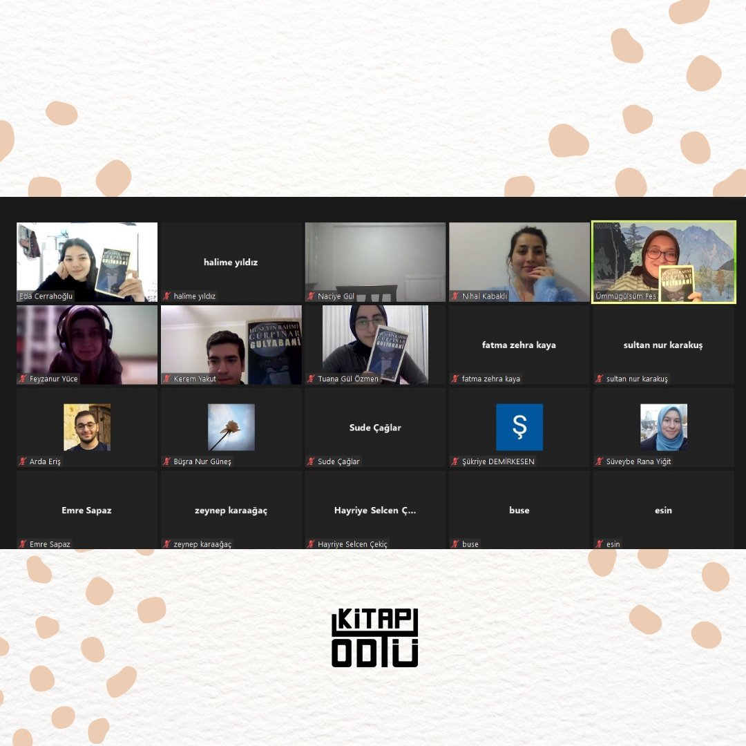 Merhaba sevgili kitap severler!

21 Mart Salı günü online olarak Gulyabani kitabı üzerine çok keyifli bir kritik gerçekleştirdik.

Katılan herkese teşekkür ederiz. 🌸

Bir sonraki kritiğimizde görüşmek üzere 🌼

#metu #odtü #kitapönerisi #kitap #bookstagram #edebiyat