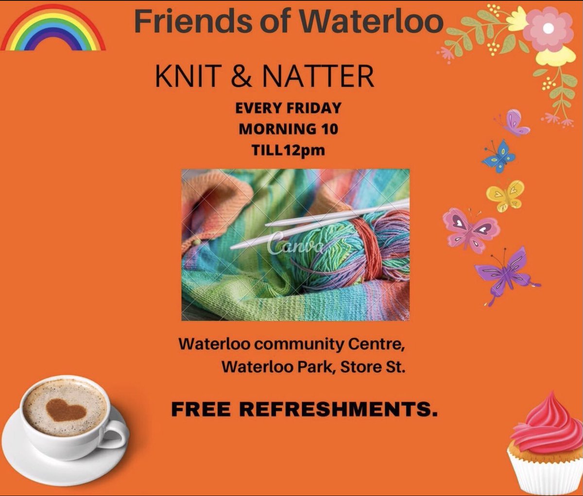 WaterlooPk's tweet image. Please come along to our Knit and natter. Friday mornings 10 till 12pm. Waterloo Community Centre, Waterloo Park, Store Street, Waterloo, Ashton. Refreshments provided.
