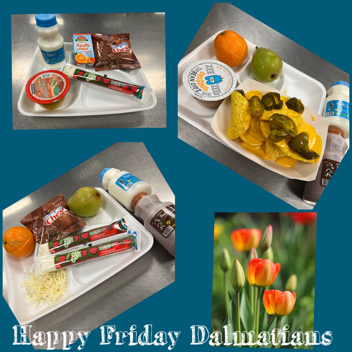 Irene_Colin77's tweet photo. 🐾🐾 H🍎ppy Friday🐾🐾
Breakfast Combo:Go-Gurt Applesauce Caramel Chex juice Variety Milk.
Lunch Combo:Cheese Nachos Bean dip jalapeño variety fruit and vegetables Milk Variety 
Second Choice: GO-Gurt 
#Team SISD 🌹 https://t.co/trBsTfb7nj