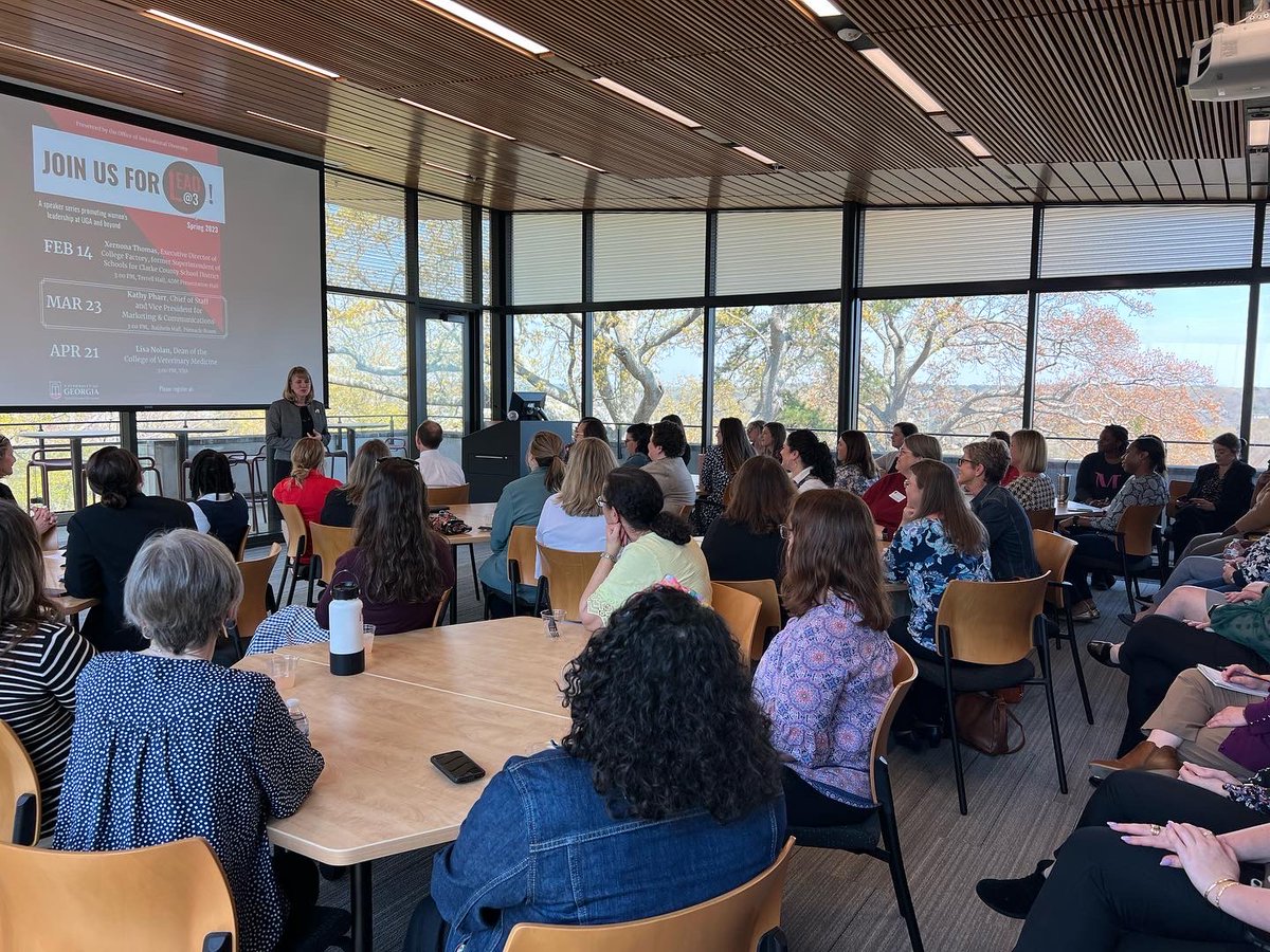 UGA_OIE's tweet photo. The second session for the spring Lead @ 3 series was yesterday!

Dr. Kathy Pharr left us with valuable gems on her journey to becoming Chief of Staff and Vice President for Marketing &amp; Communications. We can’t wait to see what our upcoming spring session will bring! https://t.co/ICD8sYNV8u