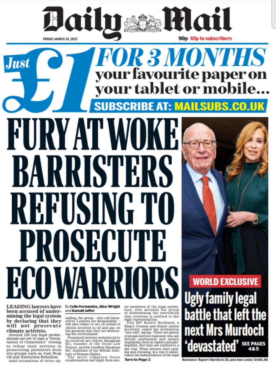 What makes @DailyMailUK front page?
Not #IPCCReport dire warning by scientists about our climate - dismissed by Mail

Instead they channel outrage at 'woke' lawyers & protestors calling for govt action

Think this is fucked up? Come to Parliament #21April & help be the change👊