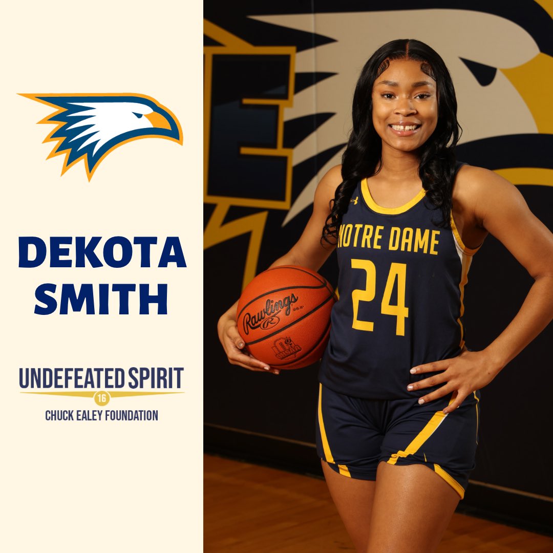 We are proud of Dekota Smith for being selected as a finalist for the Chuck Ealey Undefeated Spirit Award. She will receive a scholarship to assist her education future!