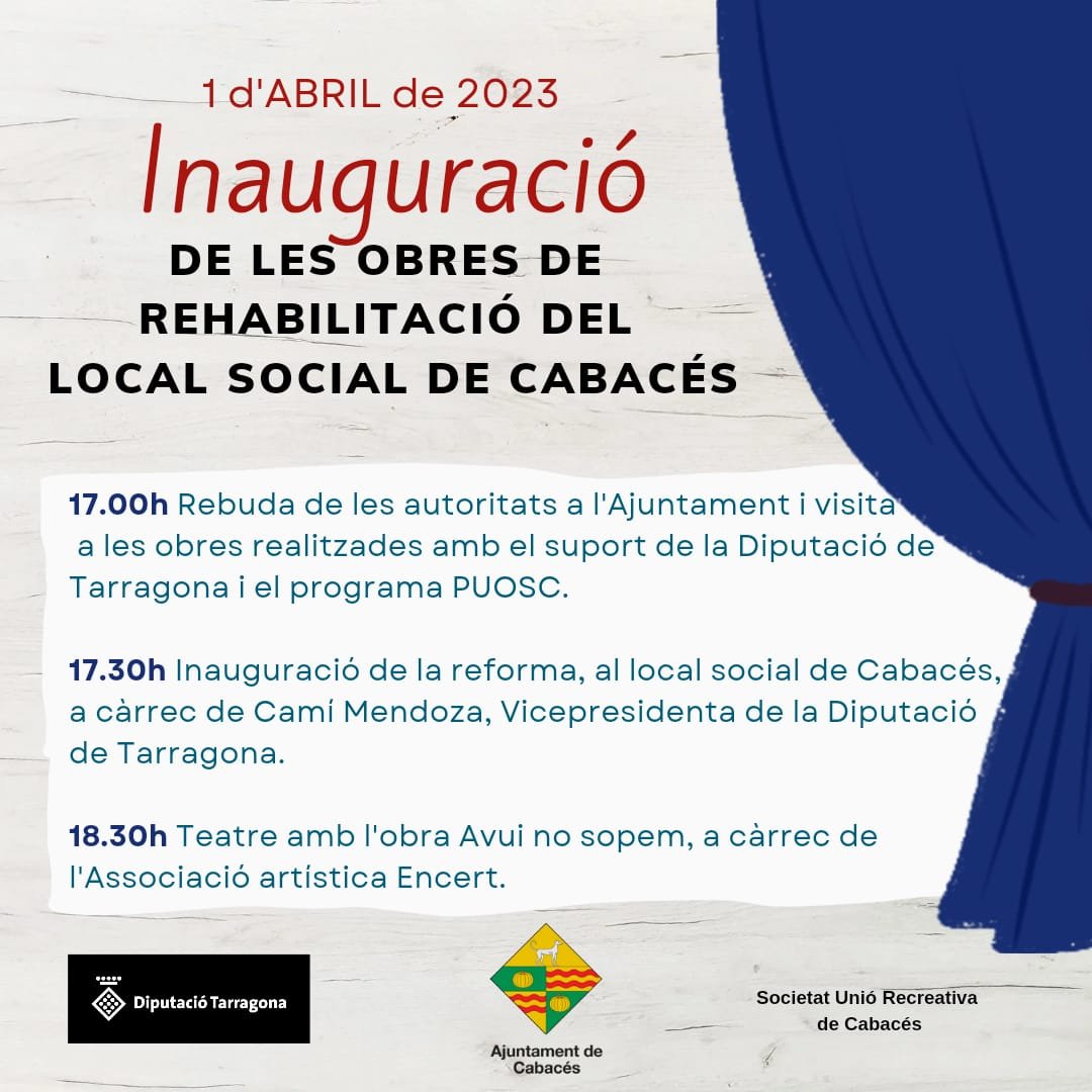 CabassersOrg's tweet photo. Benvolguda @Cami_Cambrils inaugurareu el local que van denegar a @omnium per haver escrit el nom del poble en català, #Cabassers, als cartells que anunciaven els #PremisVOC. Us demanem que aprofiteu l'ocasió per a fer pedagogia sobre la necessitat de tenir els topònims normatius. https://t.co/hm6DabsZm8