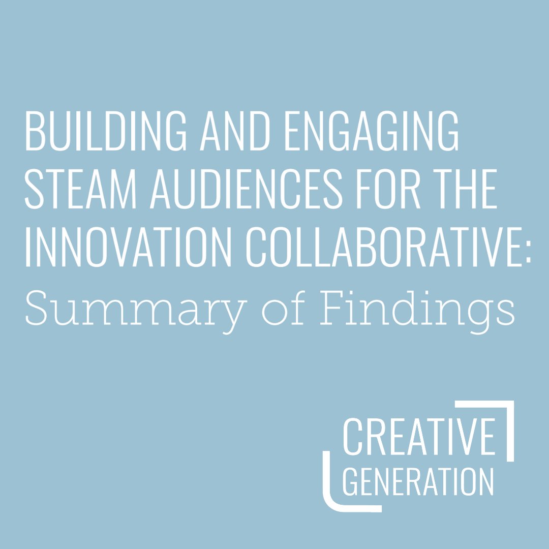 Campaign4GenC's tweet photo. This Final Report outlines the insights gained from a focus group of educators, administrators, advocates, and other STEAM practitioners to explore the needs of the field of practice: https://t.co/KwPegX8L4I

#creativegeneration #innovationcollaborative @Innov_Collab https://t.co/p7TTfMEO74
