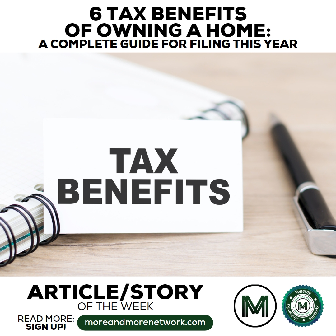 6 Tax Breaks Homeowners Can Count On When Filing This Year
Read more:
📖 bit.ly/moreandmore-ar…

Like this article?
Join More & More Network with your 𝐅𝐑𝐄𝐄 membership and stay connected to the latest updates. 
🔗 bit.ly/moreandmore-si…

#ArticleOfTheWeek