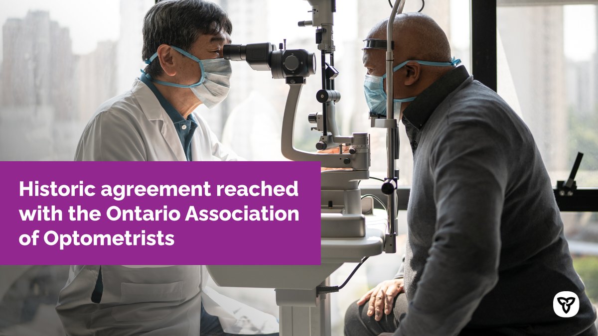 Our government has reached a historic agreement with <a href="/ONOptometrists/">Ontario Association Of Optometrists</a>.

Through their OHIP card, people of all ages will continue to be connected to high-quality and publicly-funded eye care that better reflects the latest best practices and expert advice.

news.ontario.ca/en/release/100…