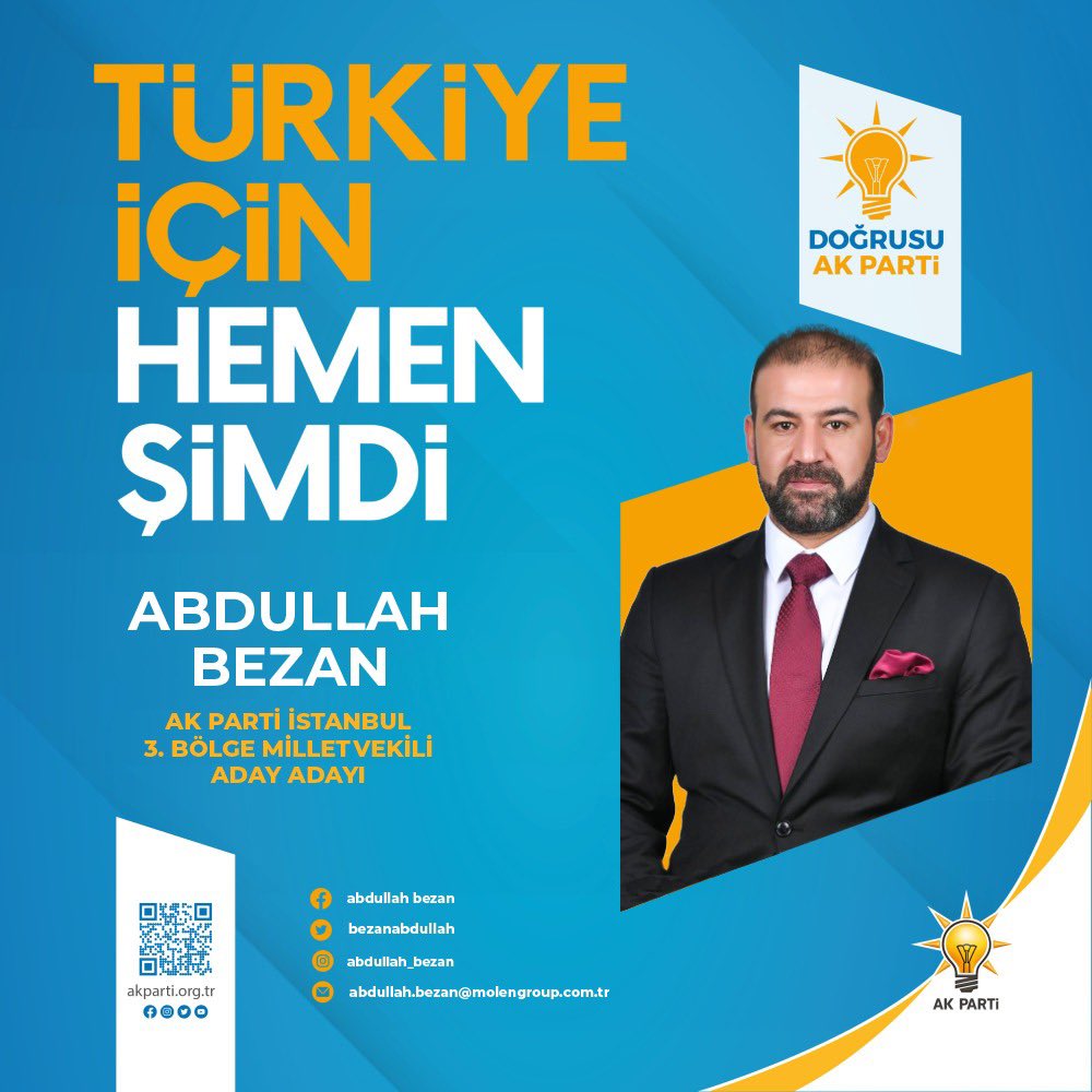 bezanabdullah1's tweet photo. Kıymetli Dava Arkadaşlarım;
28. Dönem Milletvekilliği için yarın yapılacak olan Temayül yoklaması için sizlerden destek ve dua talep eder, saygılar sunarım.
@RTErdogan
@erkankandemir 
@osmannnurika 
@Akparti https://t.co/RcoH1XMvhH
